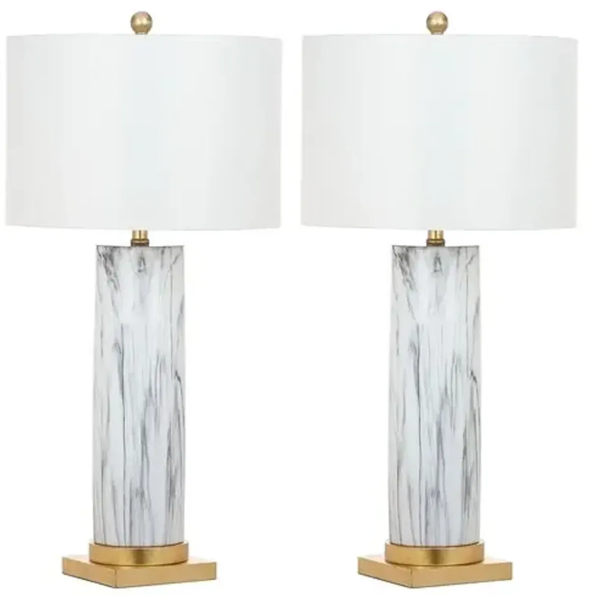 Set of 2 Abdella Table Lamps - Black/White