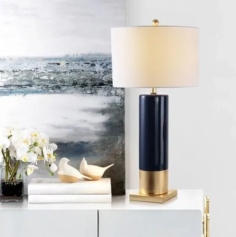 Set of 2 Calus Table Lamps - Navy/Gold