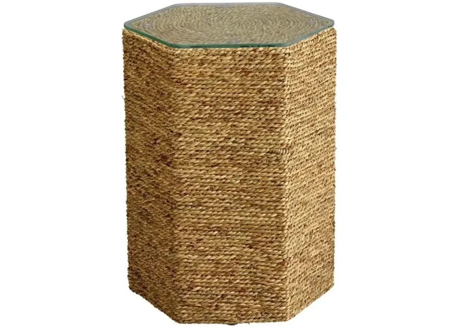 Peninsula Sea Grass Side Table - Natural - Jamie Young Co. - Brown