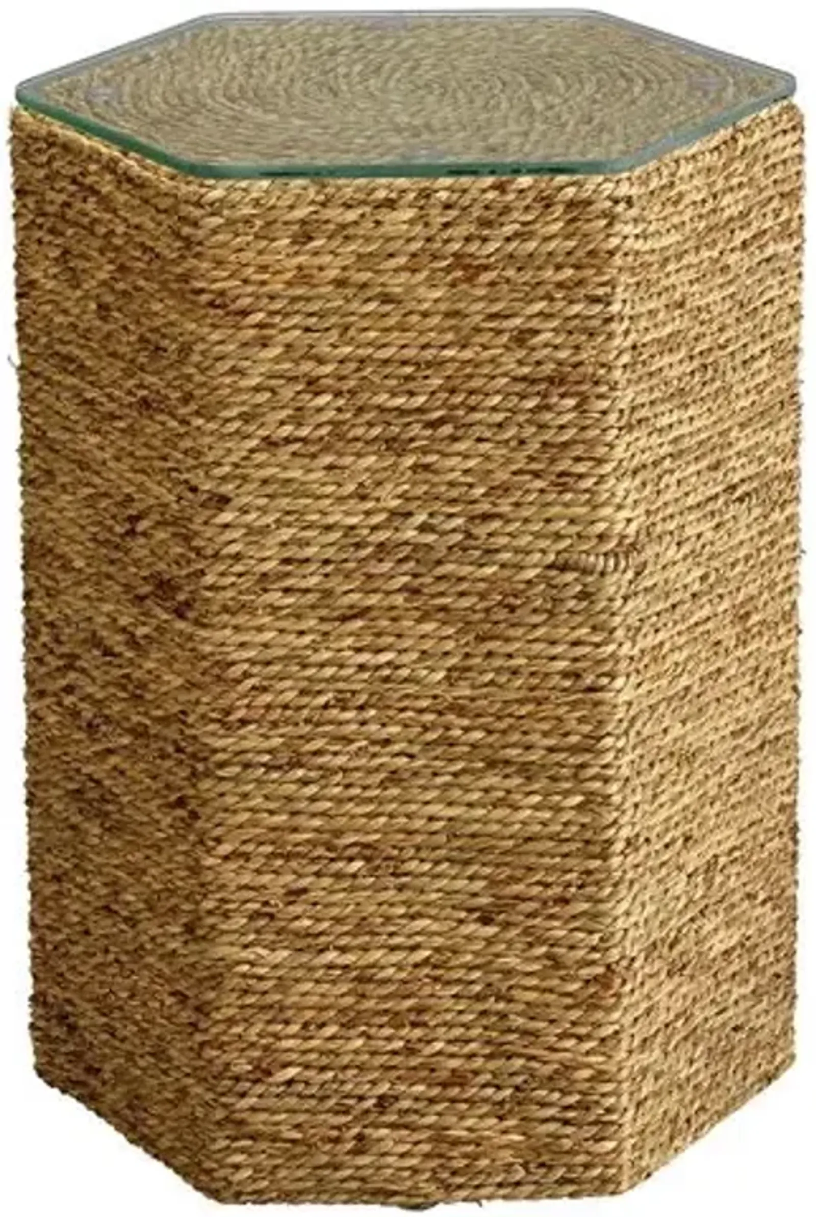 Peninsula Sea Grass Side Table - Natural - Jamie Young Co. - Brown