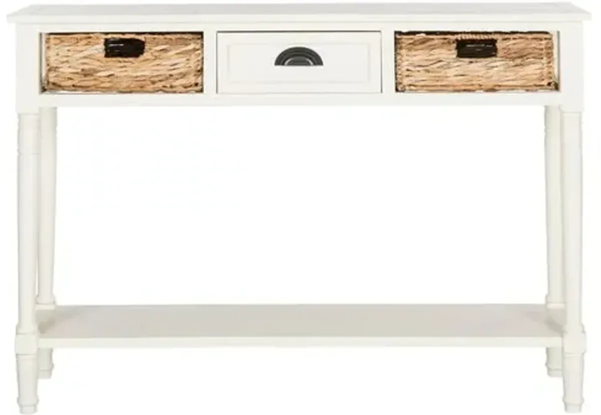 Christa Console - Distressed White - Ivory