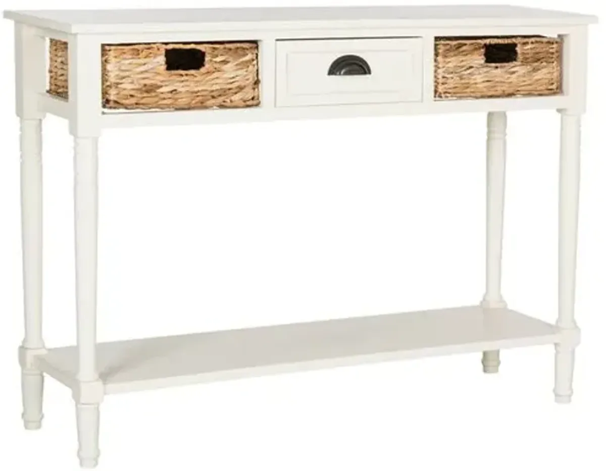 Christa Console - Distressed White - Ivory