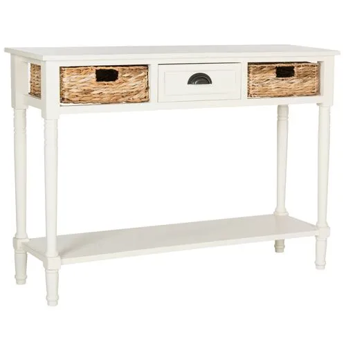 Christa Console - Distressed White - Ivory