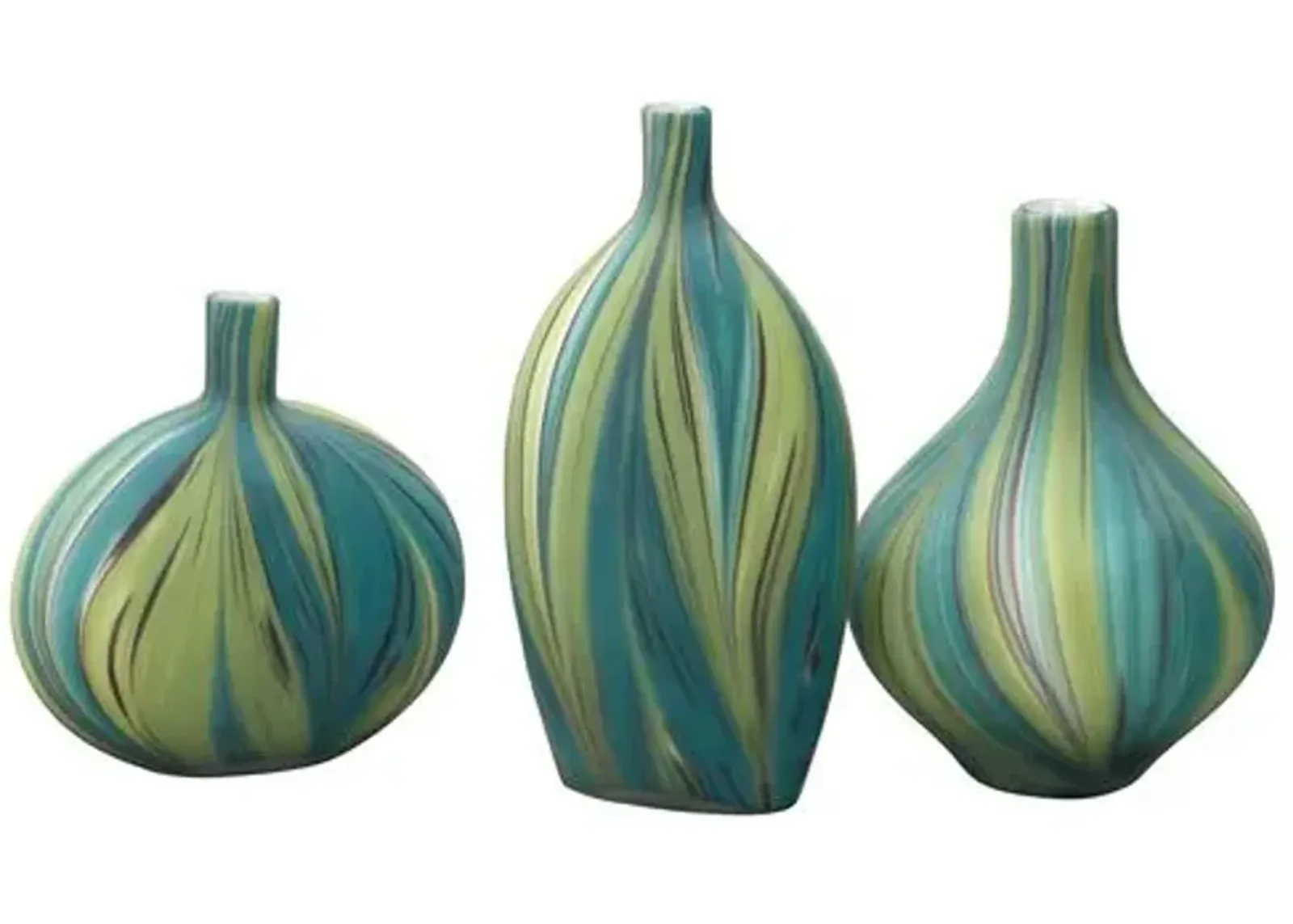 Asst. of 3 Stream Vases - Green/Blue - Jamie Young Co.