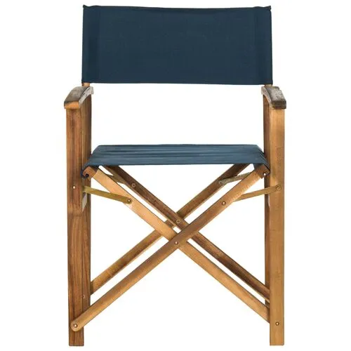 Miles Outdoor Director's Chairs - Navy/Natural - Blue