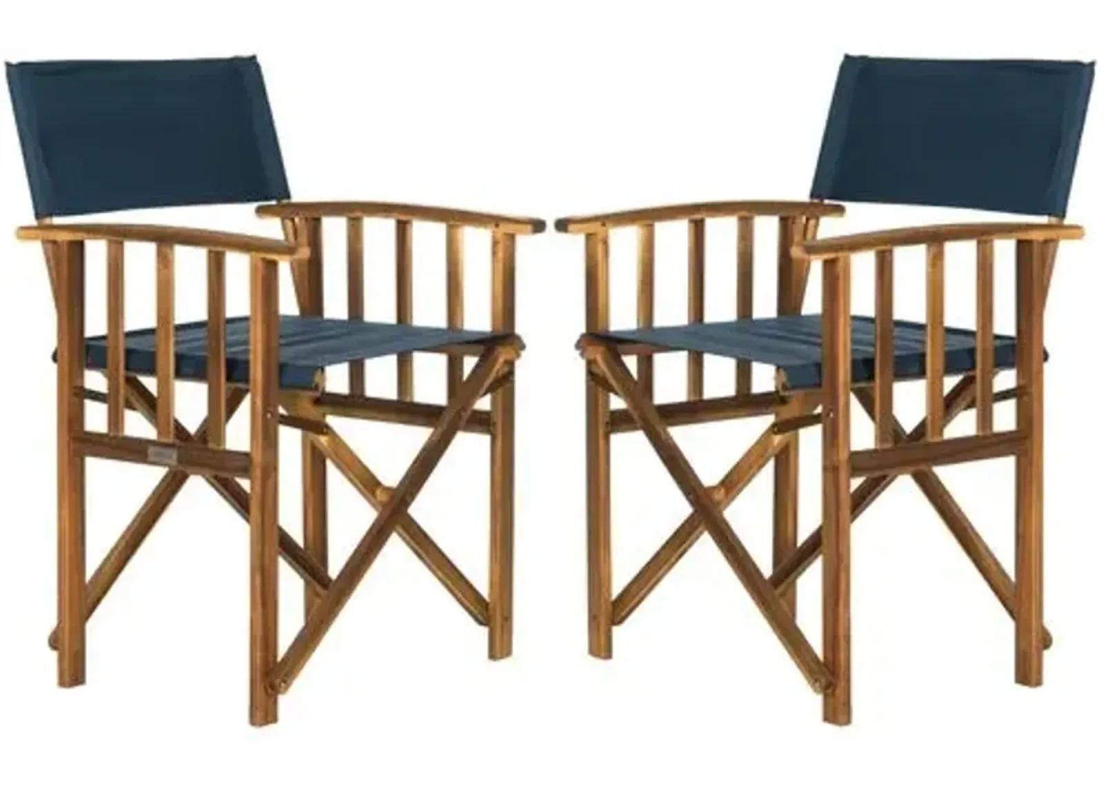 Miles Outdoor Director's Chairs - Navy/Natural - Blue