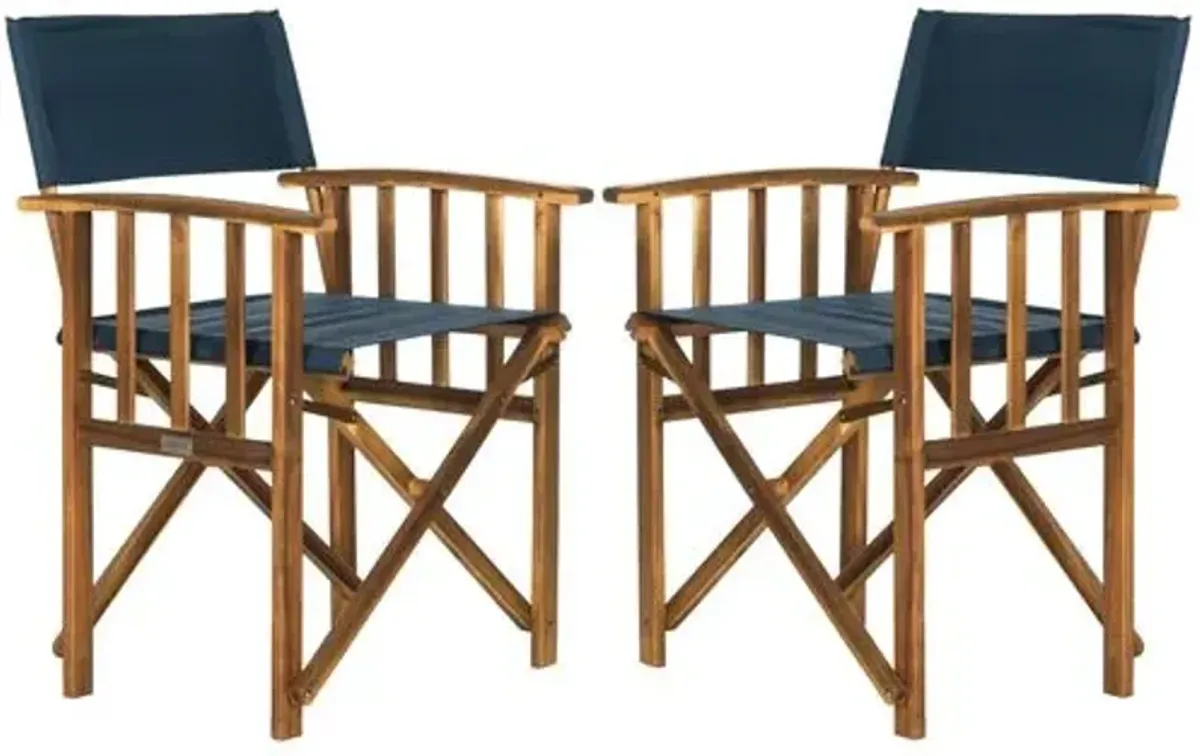 Set of 2 Miles Outdoor Director's Chairs - Blue