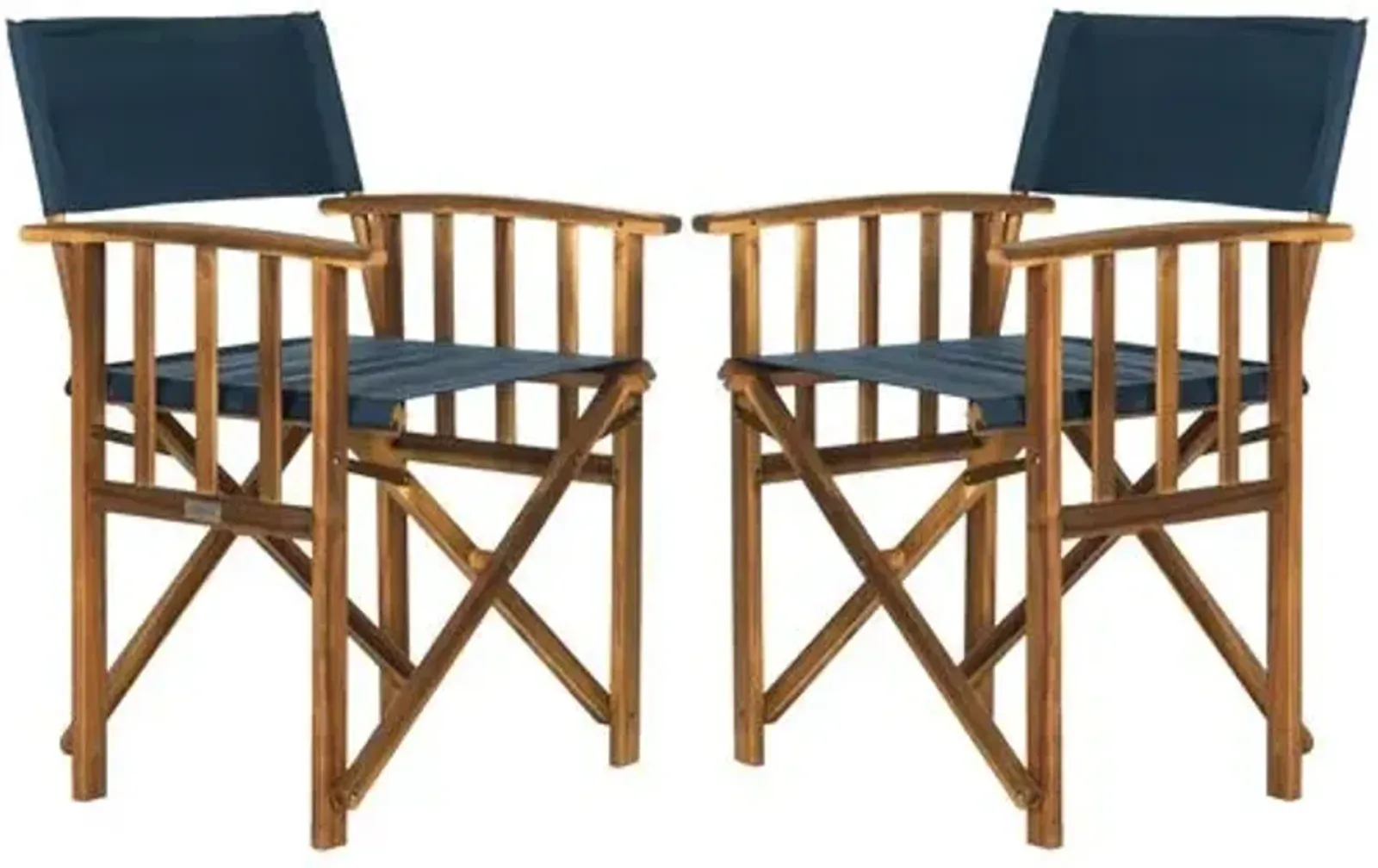 Miles Outdoor Director's Chairs - Navy/Natural - Blue