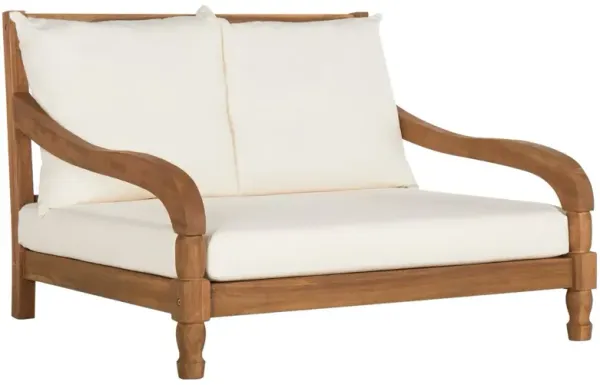 Baker Outdoor Acacia Wood Loveseat