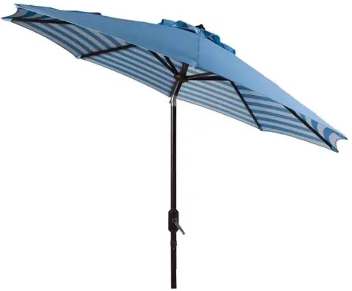 Hannah Outdoor Patio Umbrella - Blue/White Stripe