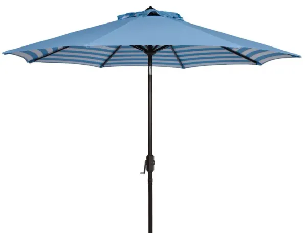 Hannah Outdoor Stripe Patio Umbrella - Blue
