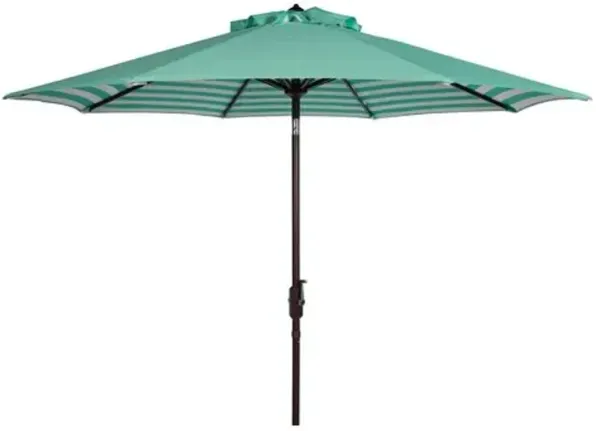 Hannah Outdoor Stripe Patio Umbrella - Green