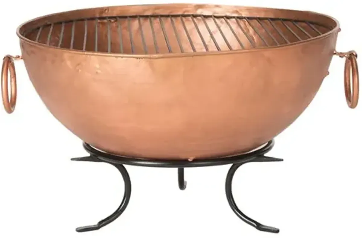 Darren Iron Outdoor Fire Pit - Copper - Gold