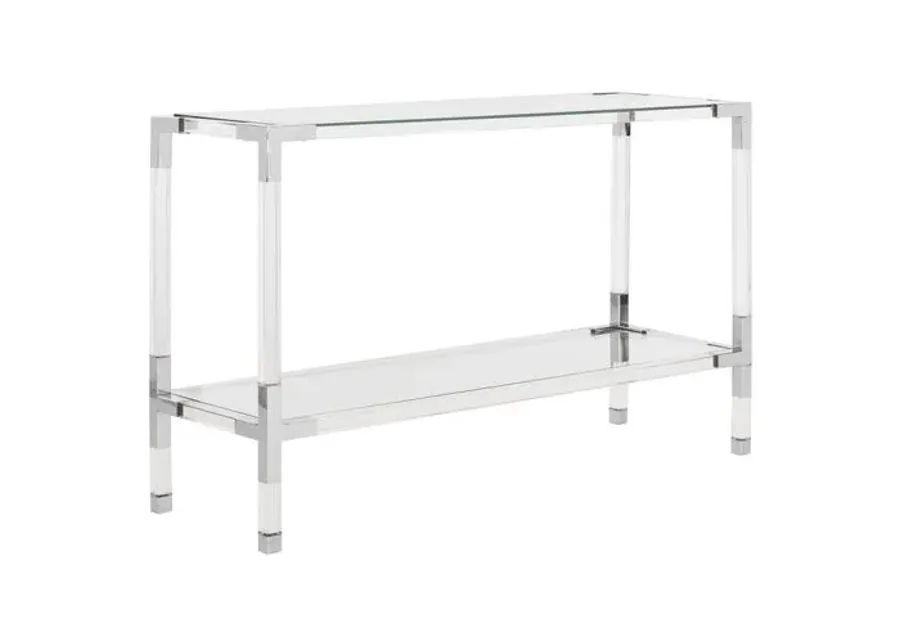 Arverne Console - Polished Silver