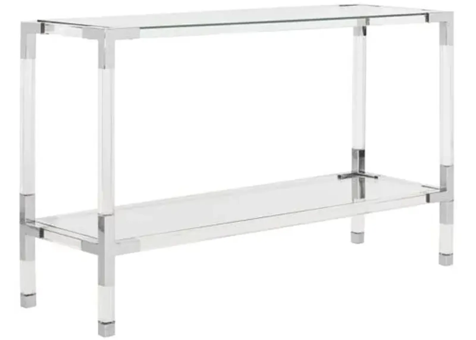 Arverne Console - Polished Silver