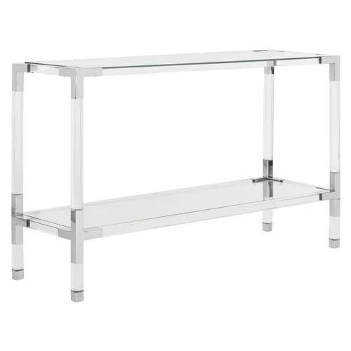 Arverne Console - Polished Silver