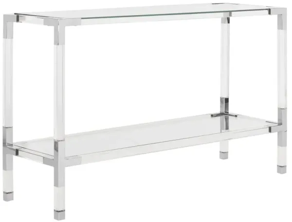 Arverne Console, Polished Silver