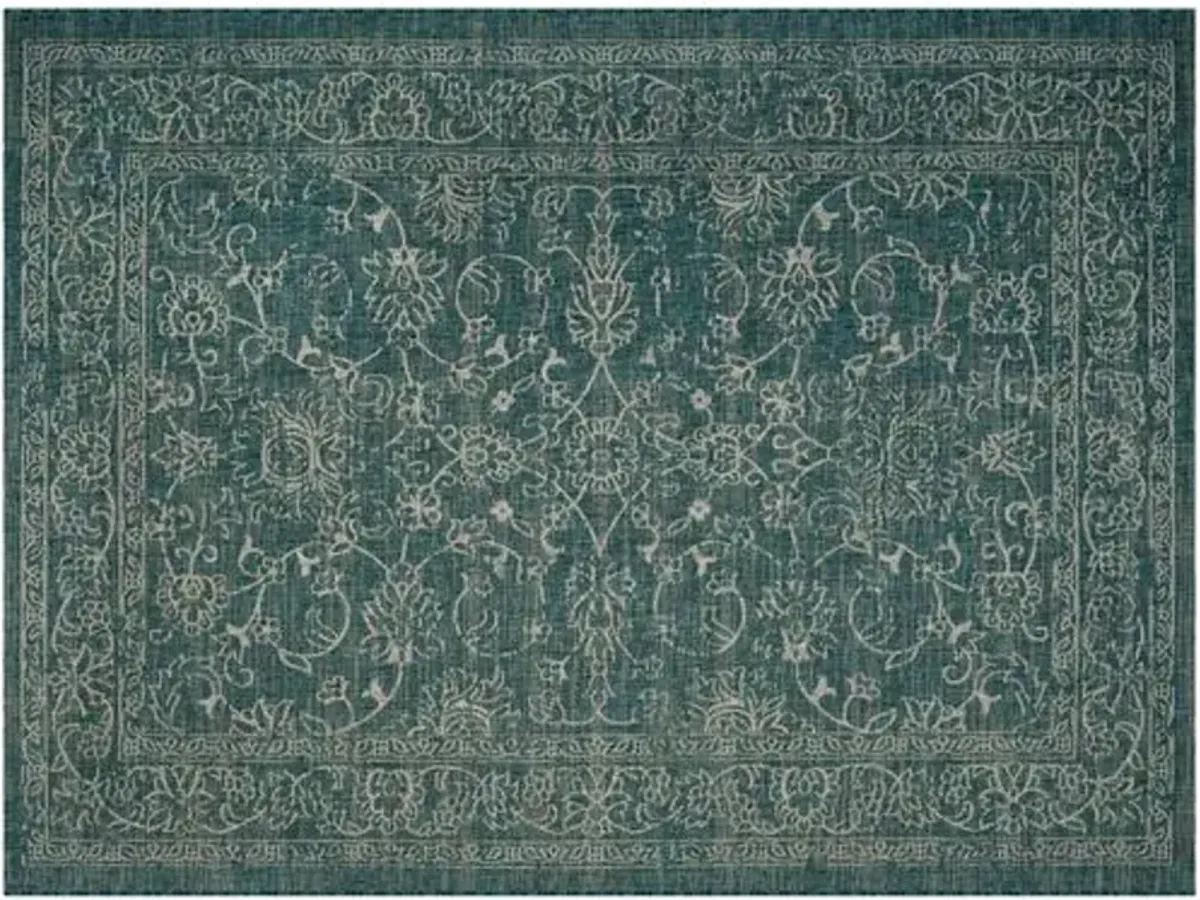 Telesto Outdoor Rug - Turquoise/Light Gray - Green - Green