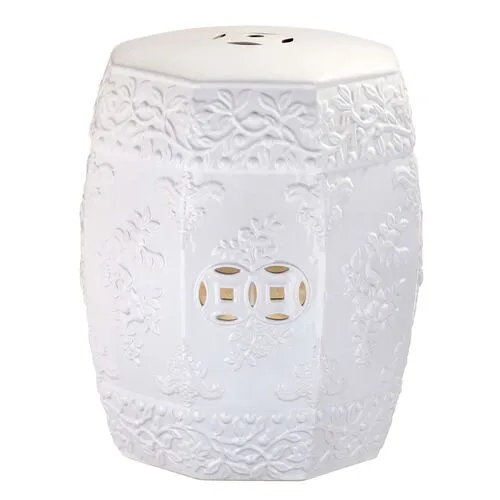 Zen Ren Garden Stool - White