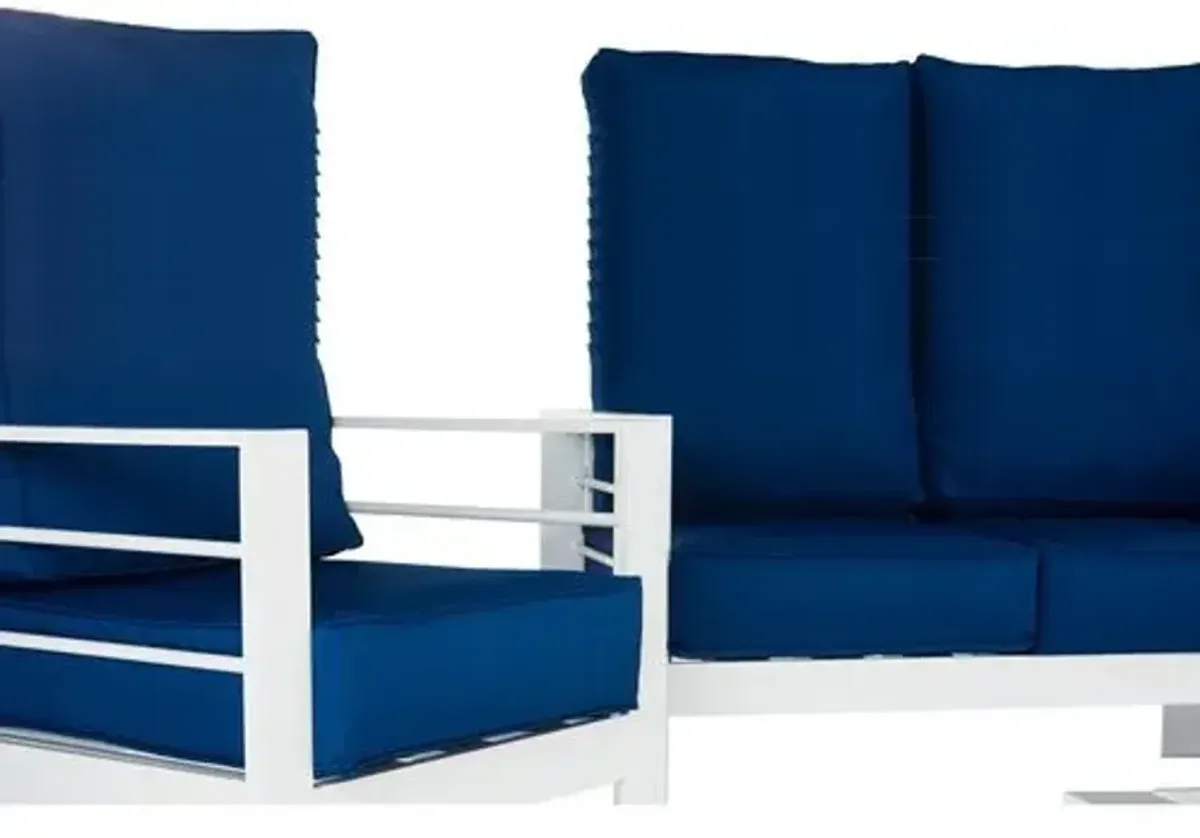 Nason 4-Pc Outdoor Lounge Set - Navy - Blue