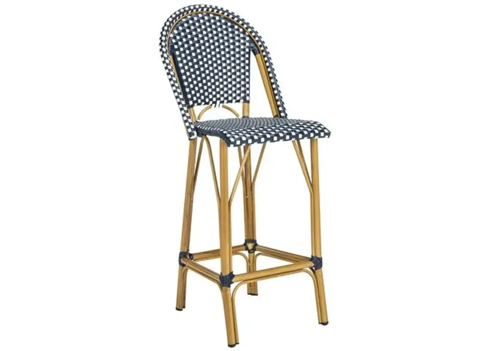 Mckenzie Outdoor Barstool - Navy/White - Blue