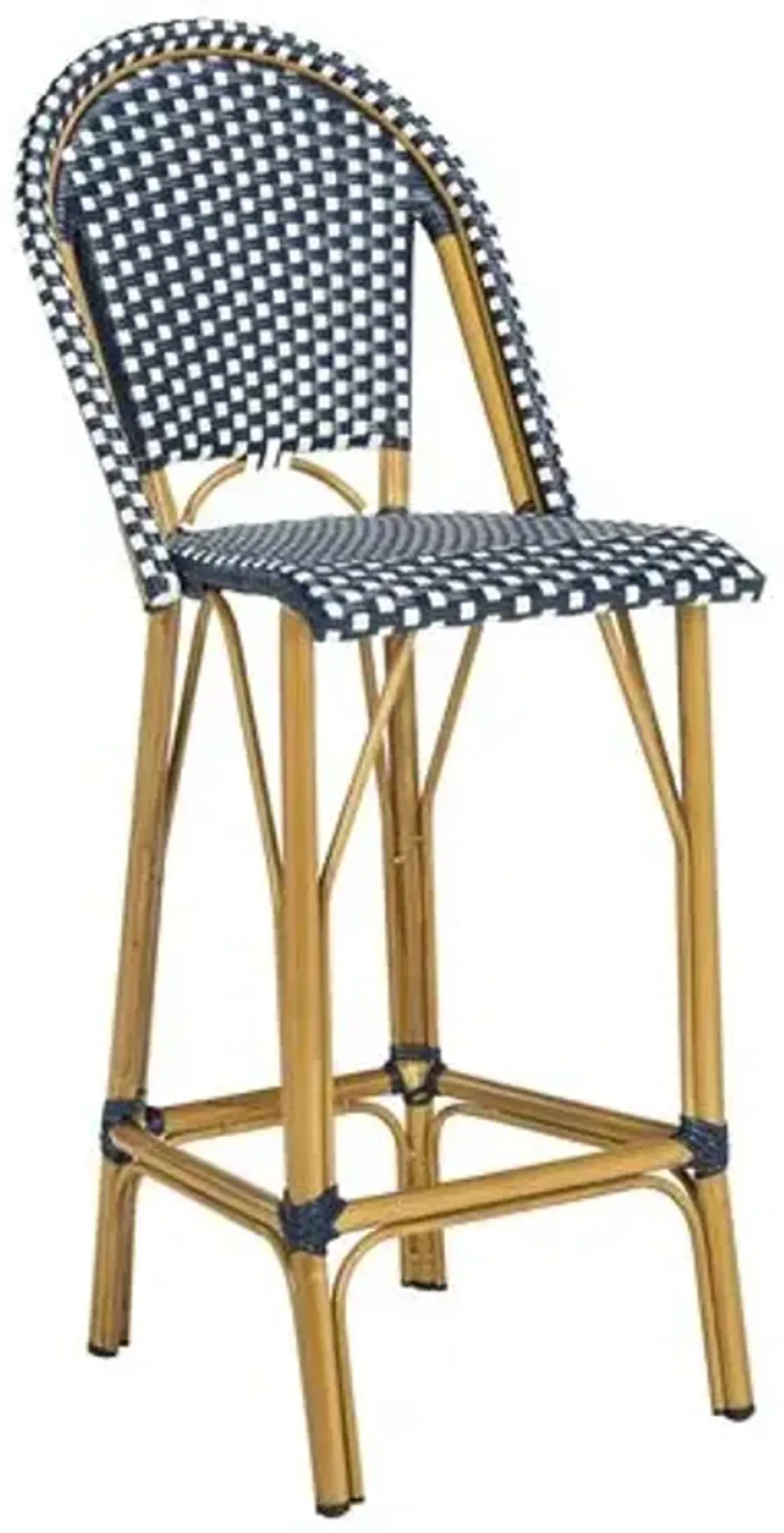 Mckenzie Outdoor Barstool - Navy/White - Blue