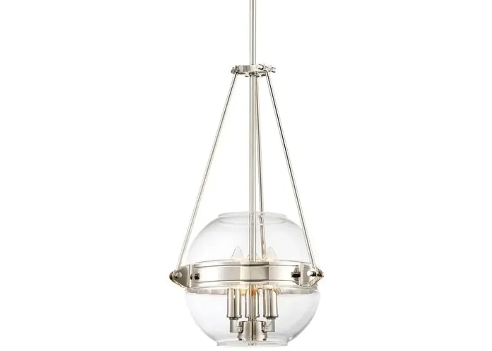 Atrio 3-Light Globe Pendant - Polished Nickel - Silver