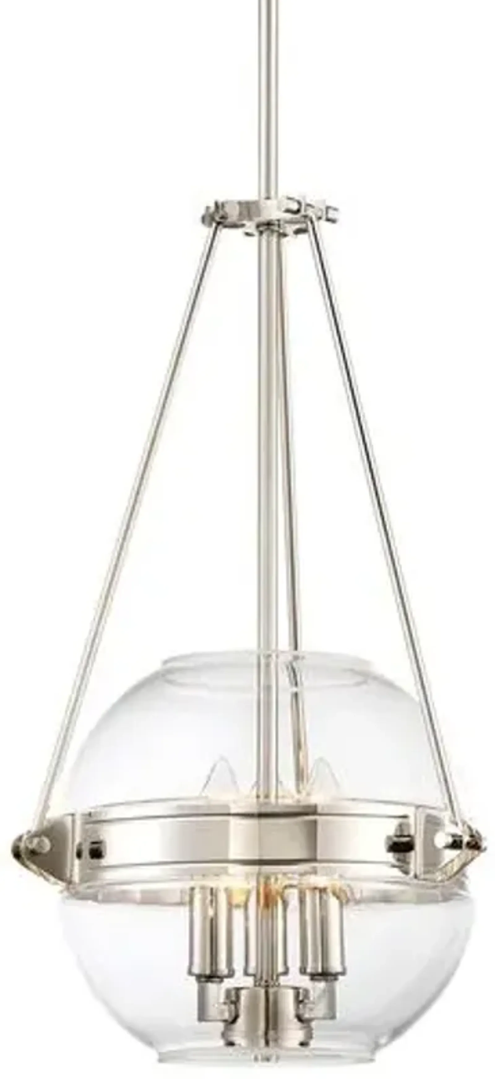 Atrio 3-Light Globe Pendant - Polished Nickel - Silver