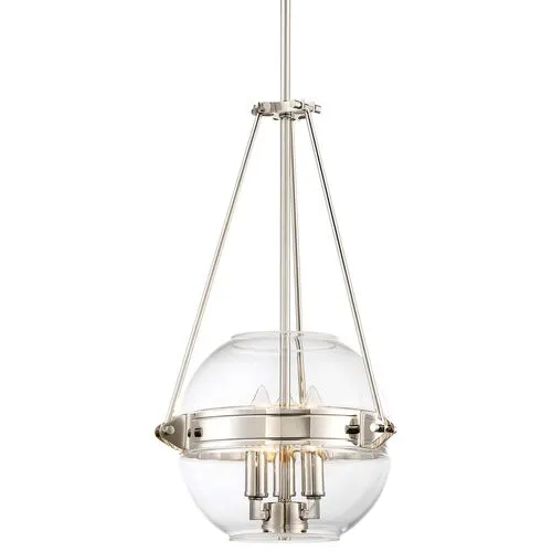 Atrio 3-Light Globe Pendant - Polished Nickel - Silver