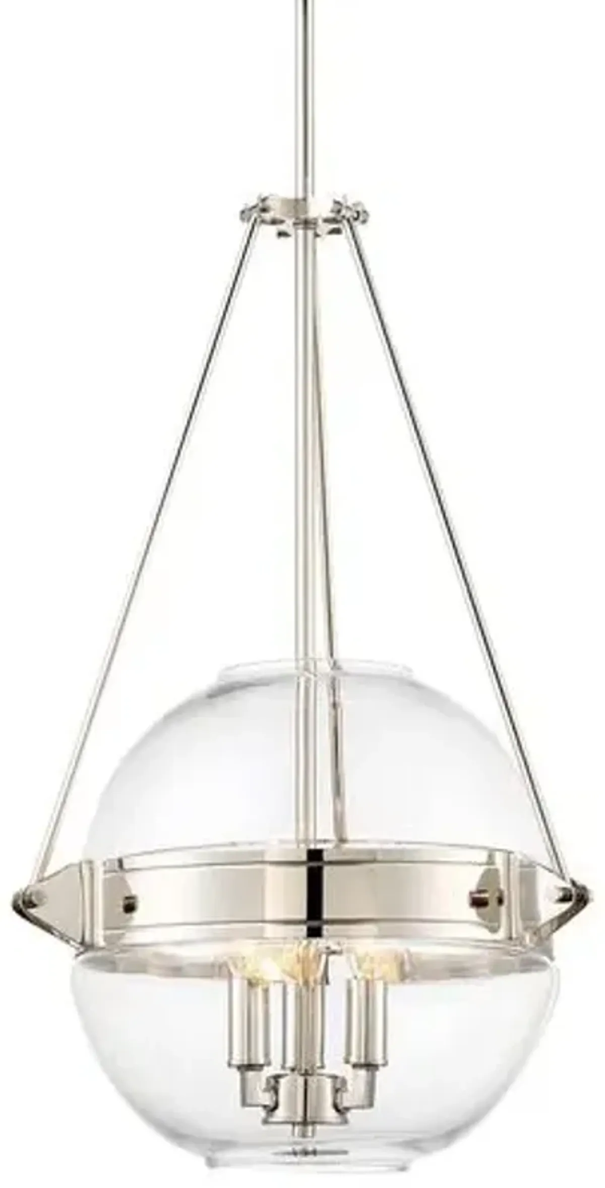 Atrio 3-Light Globe Pendant - Polished Nickel - Silver