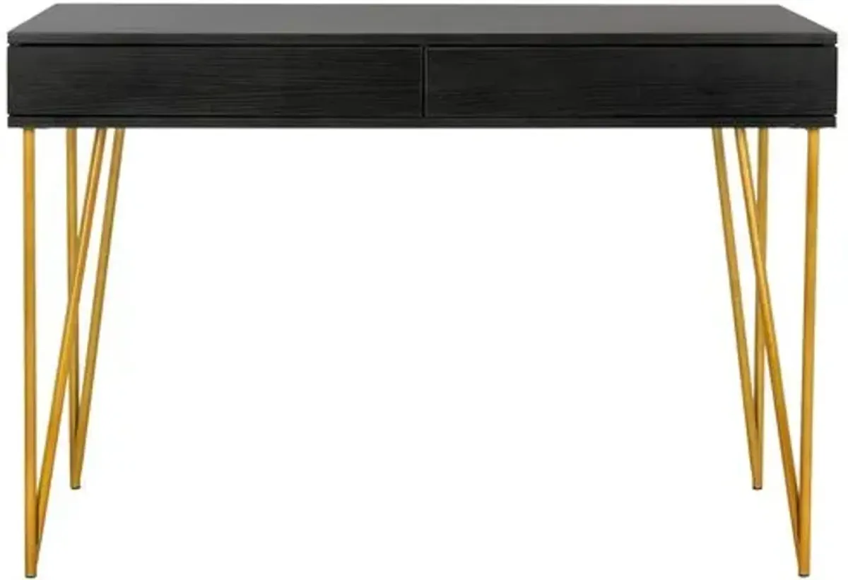 Banks Desk - Black/Gold