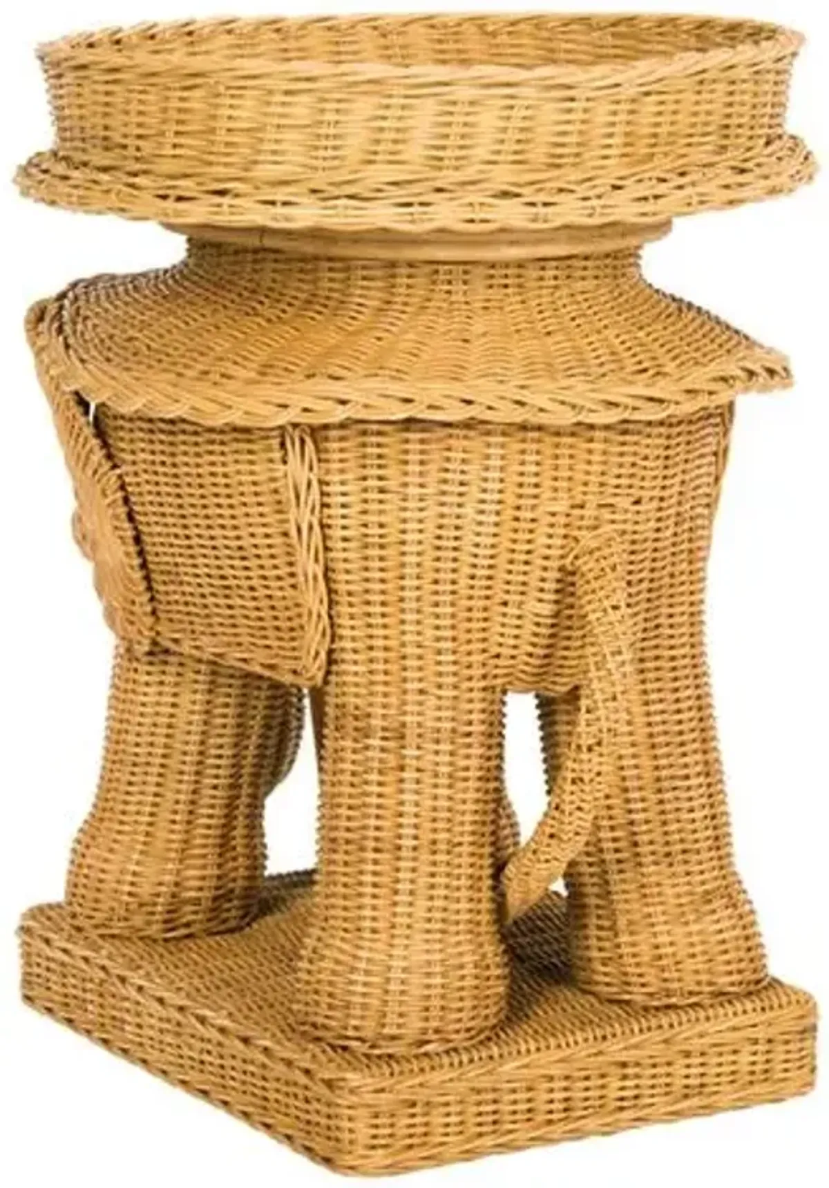 Milo Elpehant Rattan Side Table - Natural - Beige