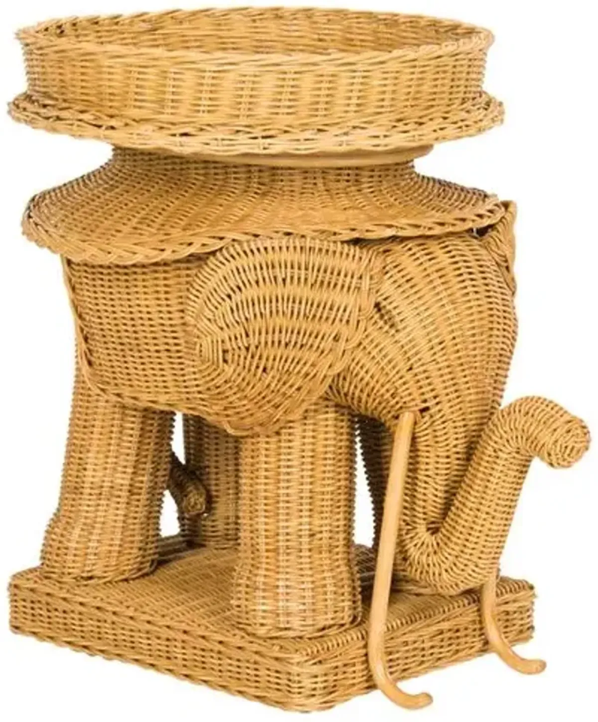 Milo Elpehant Rattan Side Table - Natural - Beige