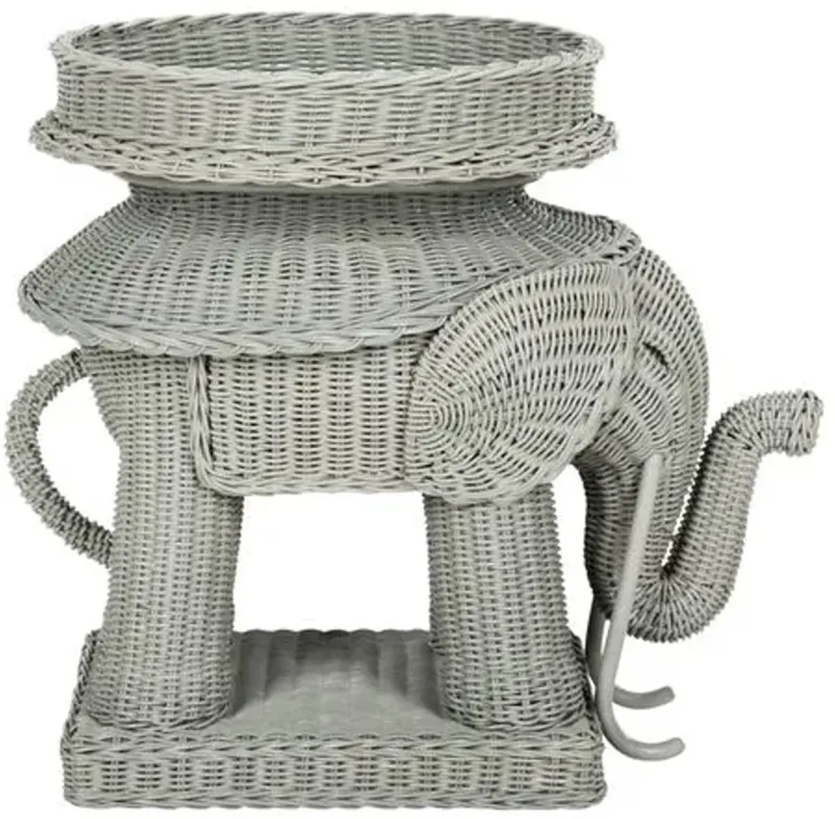 Milo Elpehant Rattan Side Table - Gray