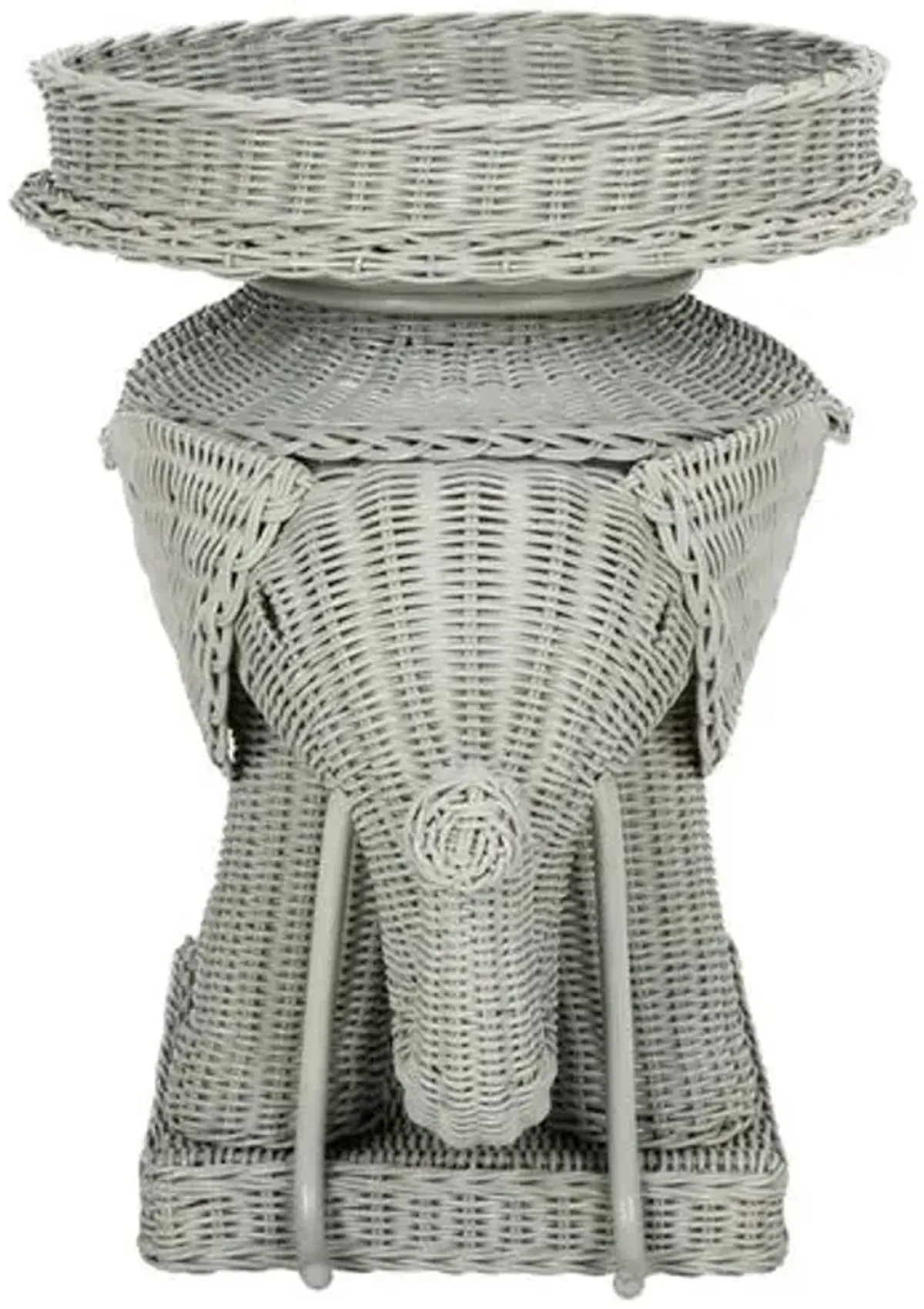 Milo Elpehant Rattan Side Table - Gray