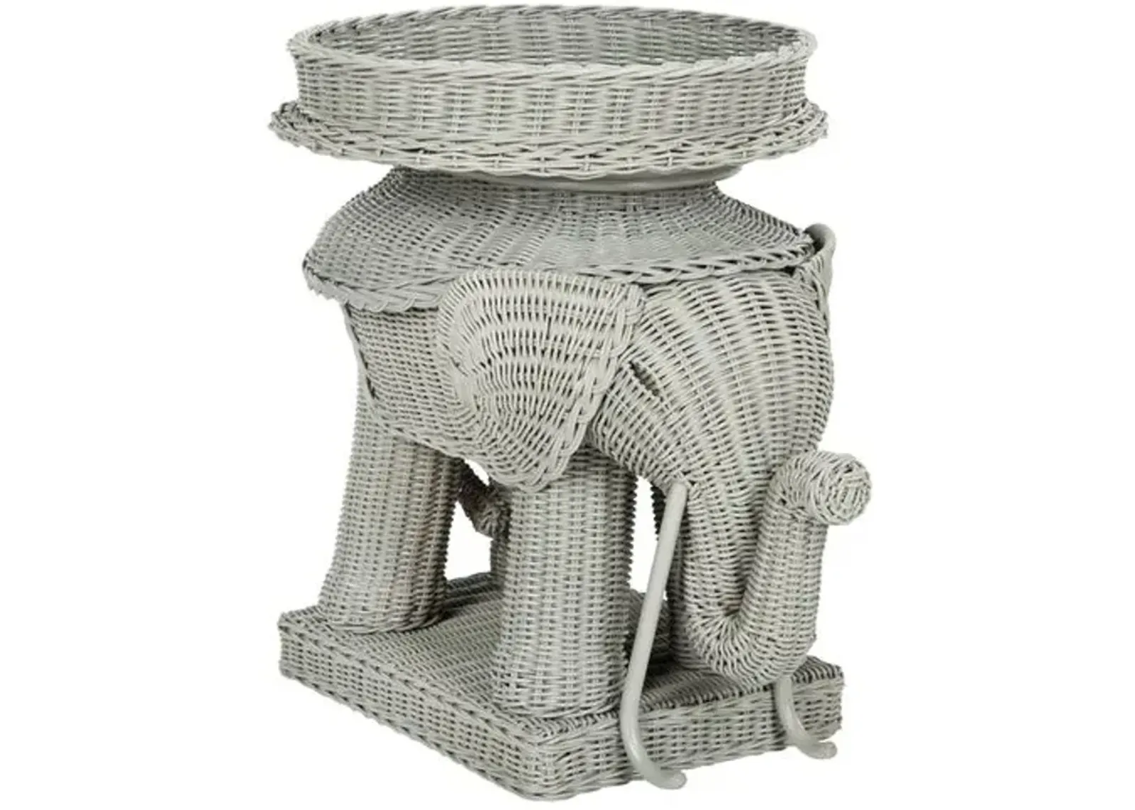 Milo Elpehant Rattan Side Table - Gray