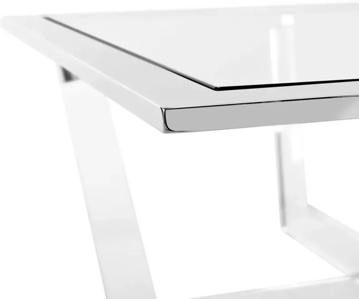 Hermina Coffee Table, Acrylic/Polished Silver