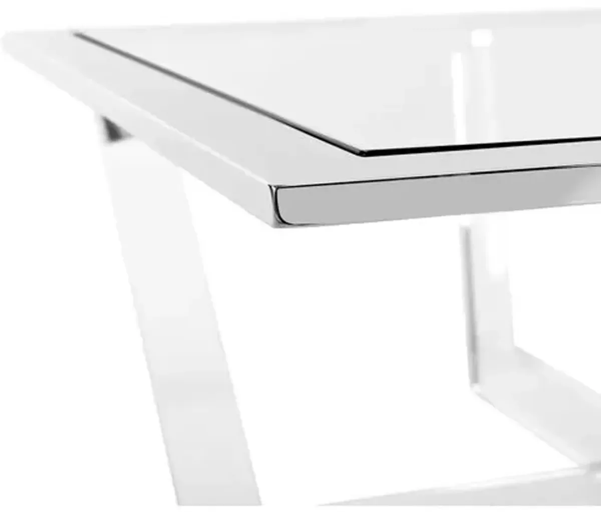 Hermina Coffee Table - Acrylic/Polished Silver