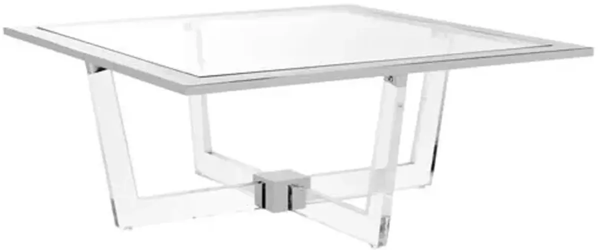 Hermina Coffee Table - Acrylic/Polished Silver