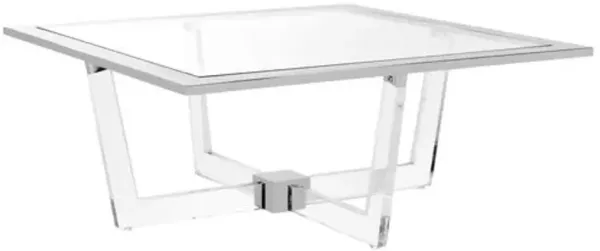 Hermina Coffee Table - Acrylic/Polished Silver