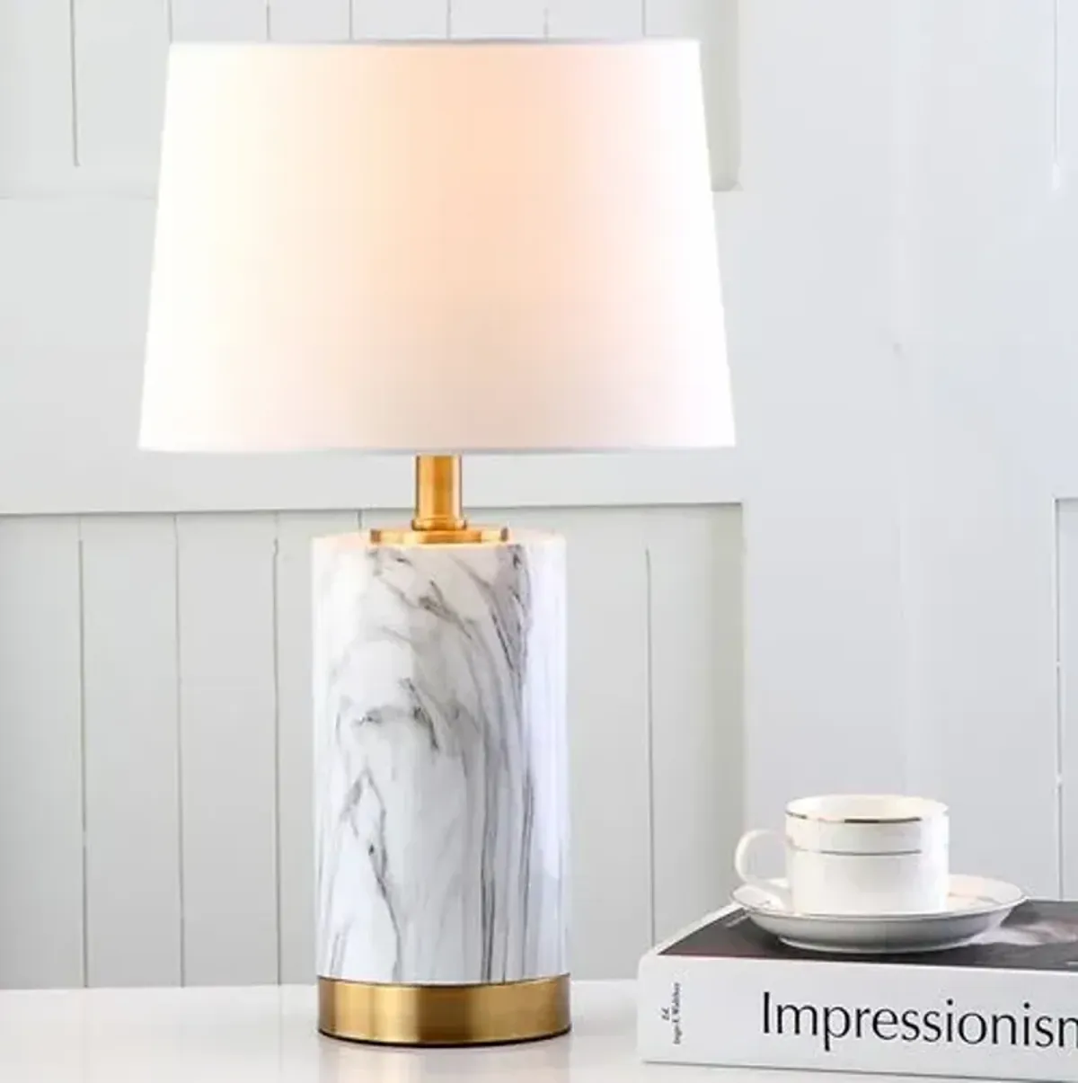 Bereto Table Lamp - White/Brass