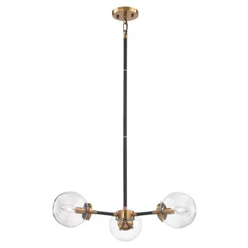 Covelli 3-Light Chandelier - Antiqued Gold/Black