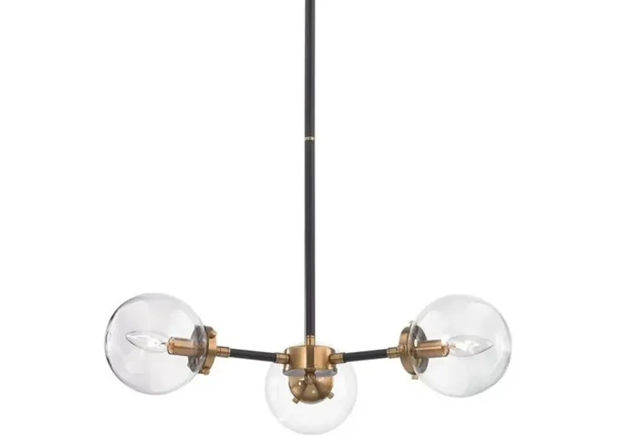 Covelli 3-Light Chandelier - Antiqued Gold/Black