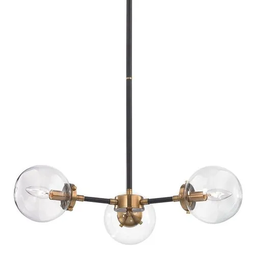 Covelli 3-Light Chandelier - Antiqued Gold/Black