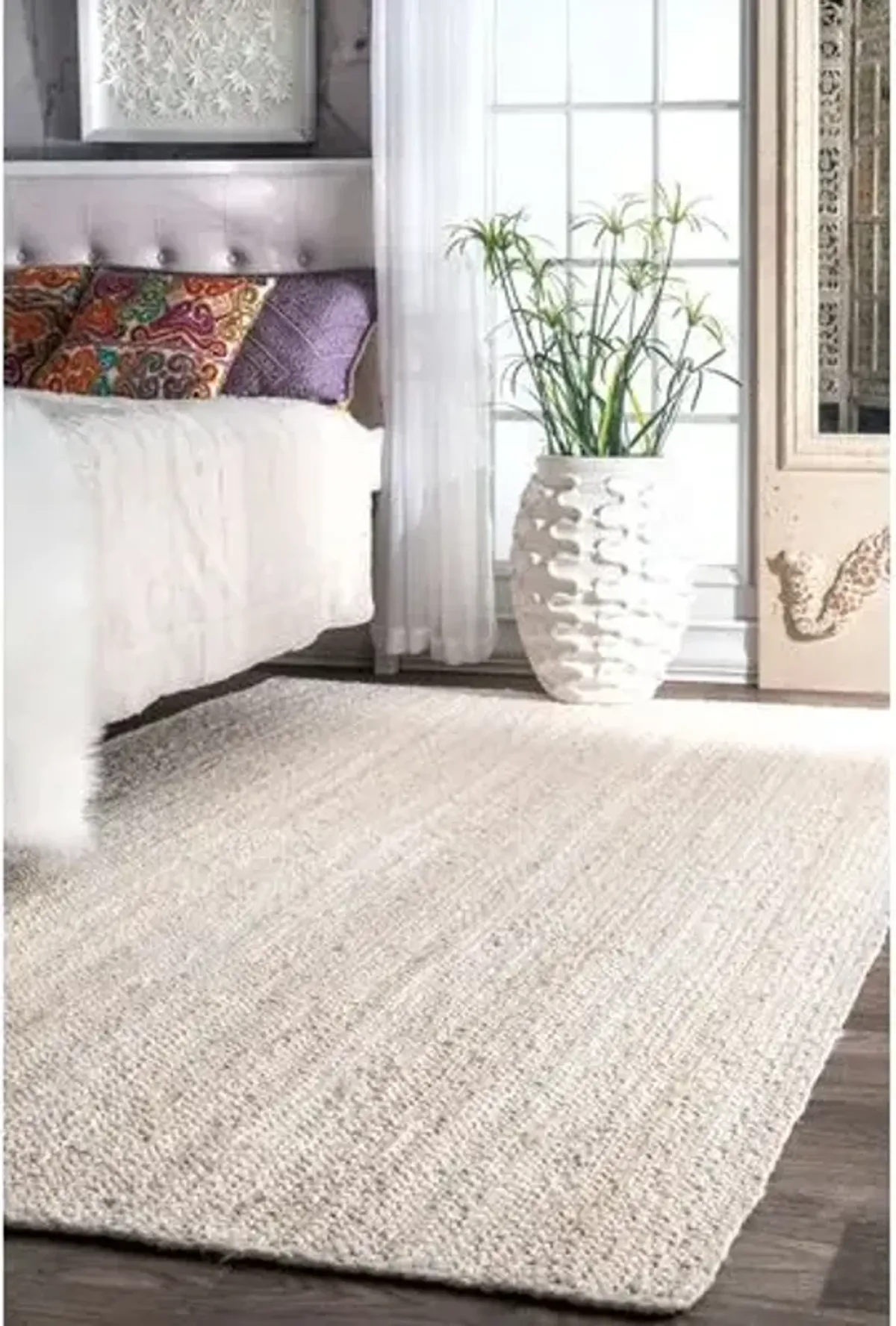 Verona Jute Rug - White - White