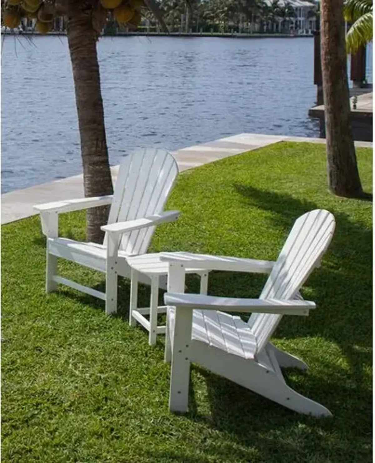 South Beach 3-Pc Adirondack Set - White