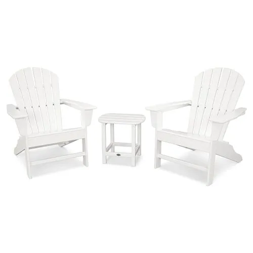 South Beach 3-Pc Adirondack Set - White