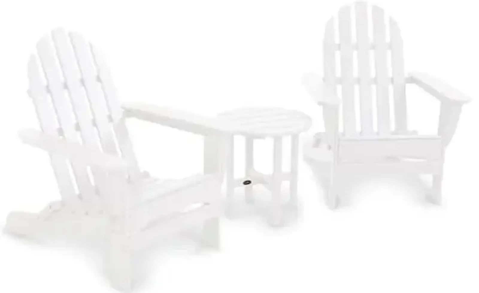 Classic 3-Pc Outdoor Adirondack Chair Set - White