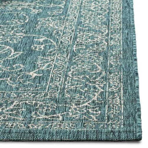 Telesto Outdoor Rug - Turquoise/Light Gray - Green - Green