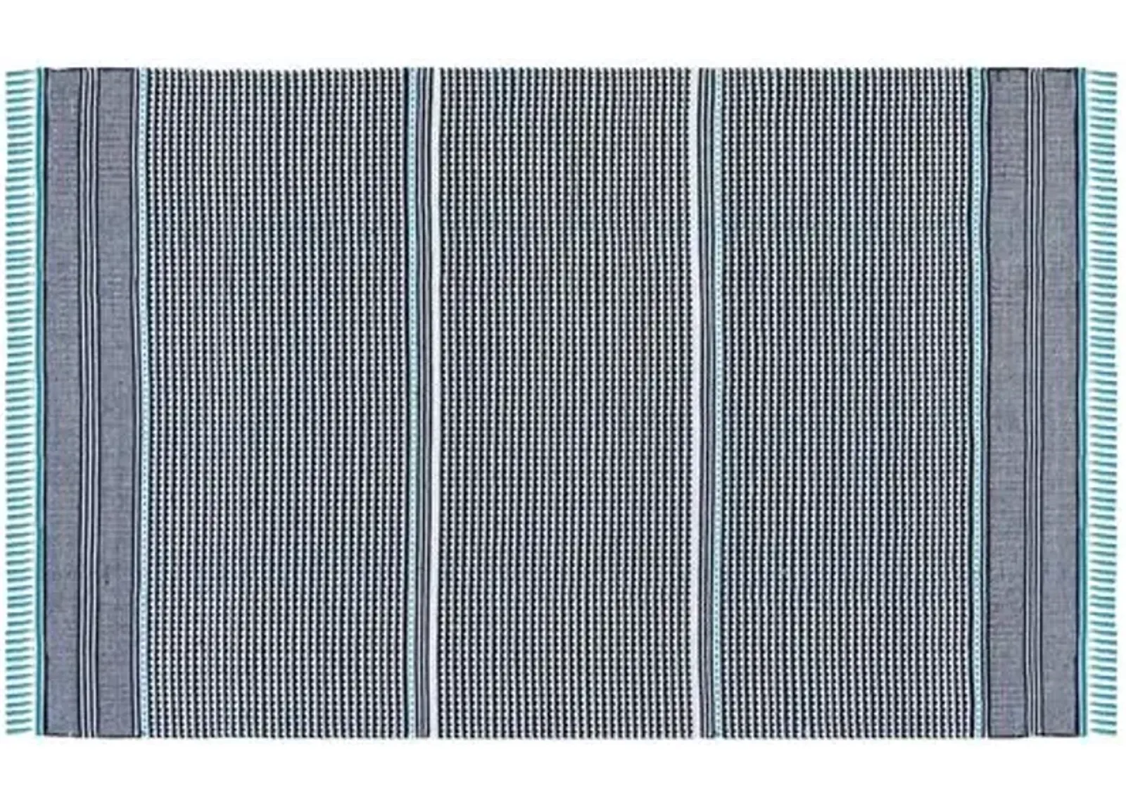 West Flat-Weave Rug - Turquoise - Blue - Blue